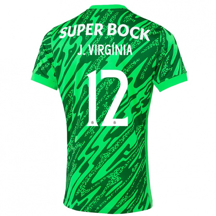 Danxen Mujer Camiseta João Virgínia #12 Verde Blanco Portero Equipación 2025/26 La Camisa