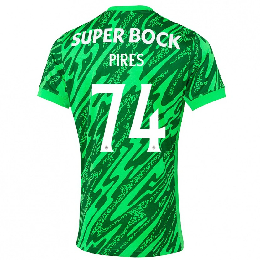 Danxen Mujer Camiseta Guilherme Pires #74 Verde Blanco Portero Equipación 2025/26 La Camisa