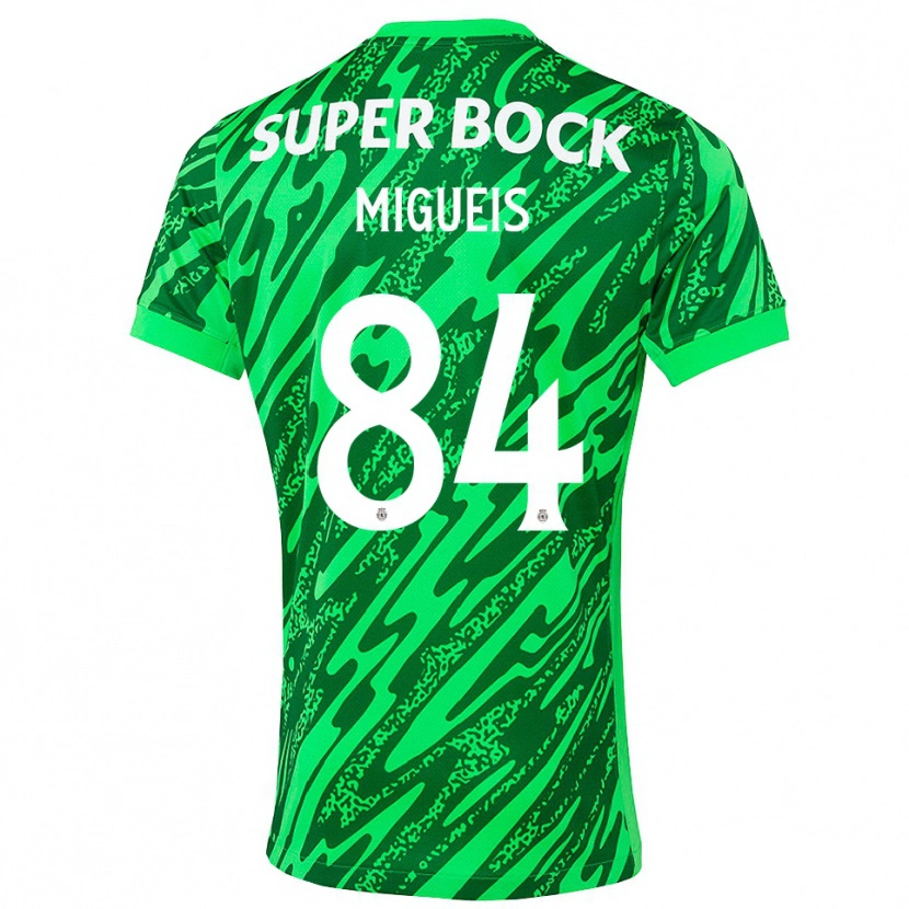 Danxen Mujer Camiseta Pedro Miguéis #84 Verde Blanco Portero Equipación 2025/26 La Camisa