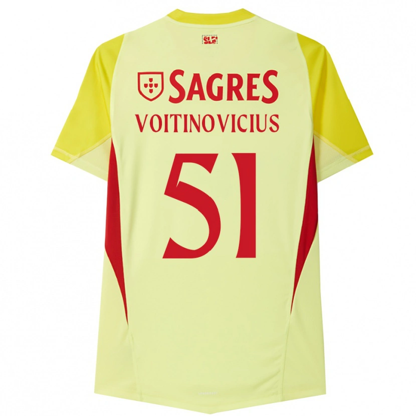 Danxen Mujer Camiseta Arnas Voitinovičius #51 Amarillo Rojo Portero Equipación 2025/26 La Camisa