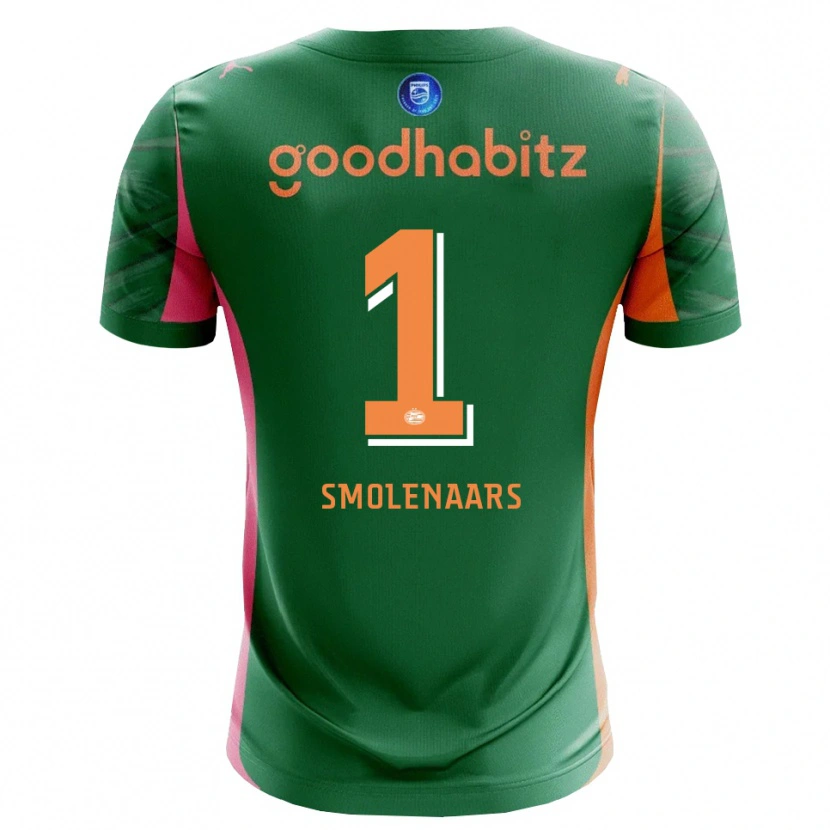 Danxen Mujer Camiseta Tijn Smolenaars #1 Verde Naranja Portero Equipación 2025/26 La Camisa