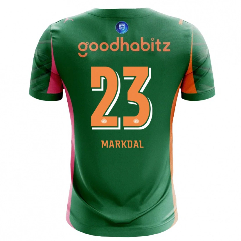 Danxen Mujer Camiseta Mikkel Markdal #23 Verde Naranja Portero Equipación 2025/26 La Camisa