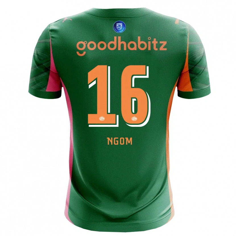 Danxen Mujer Camiseta Khadim Ngom #16 Verde Naranja Portero Equipación 2025/26 La Camisa