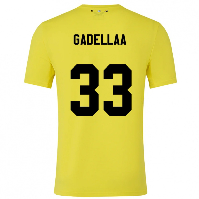 Danxen Mujer Camiseta Kevin Gadellaa #33 Amarillo Negro Portero Equipación 2025/26 La Camisa