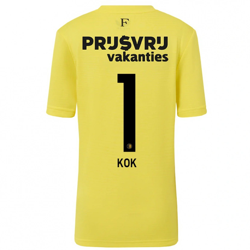 Danxen Mujer Camiseta Stefan Kok #1 Amarillo Negro Portero Equipación 2025/26 La Camisa
