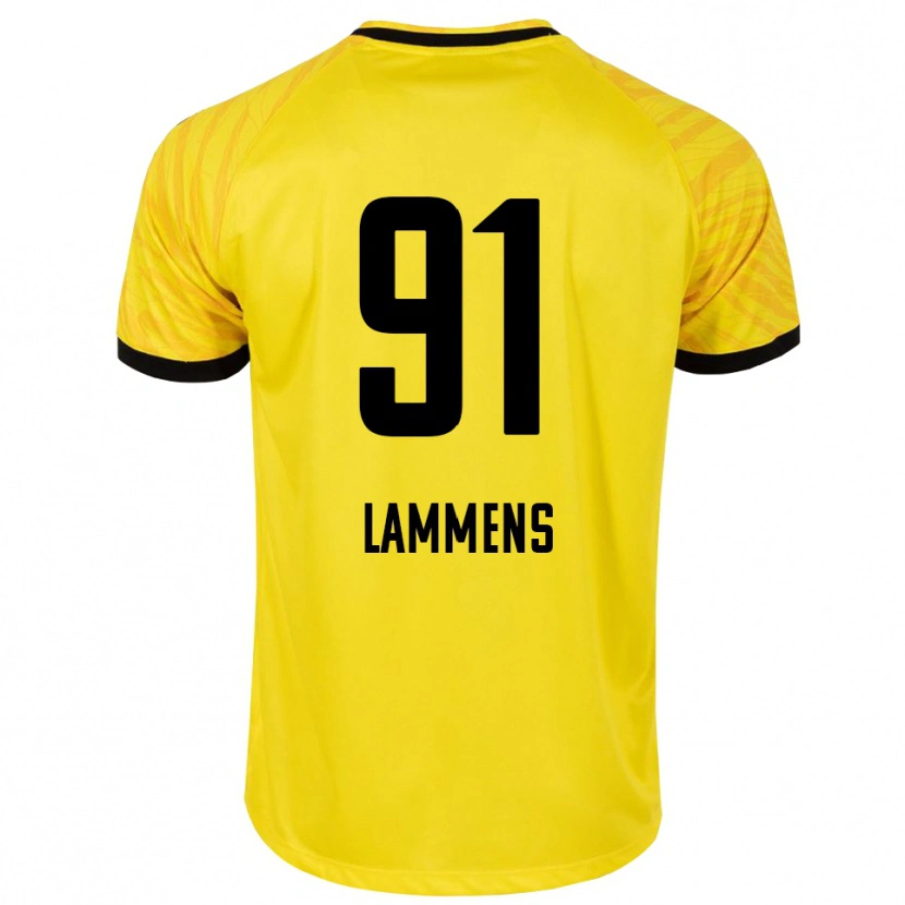 Danxen Mujer Camiseta Senne Lammens #91 Amarillo Negro Portero Equipación 2025/26 La Camisa