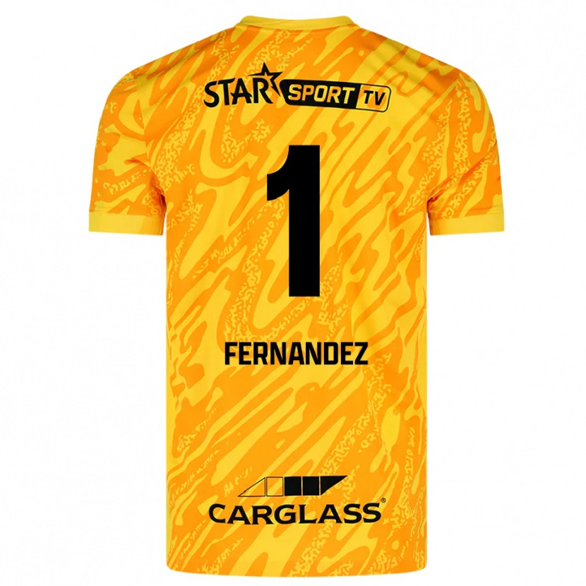 Danxen Mujer Camiseta Elias Gonzalez Fernandez #1 Naranja Amarillo Negro Portero Equipación 2025/26 La Camisa