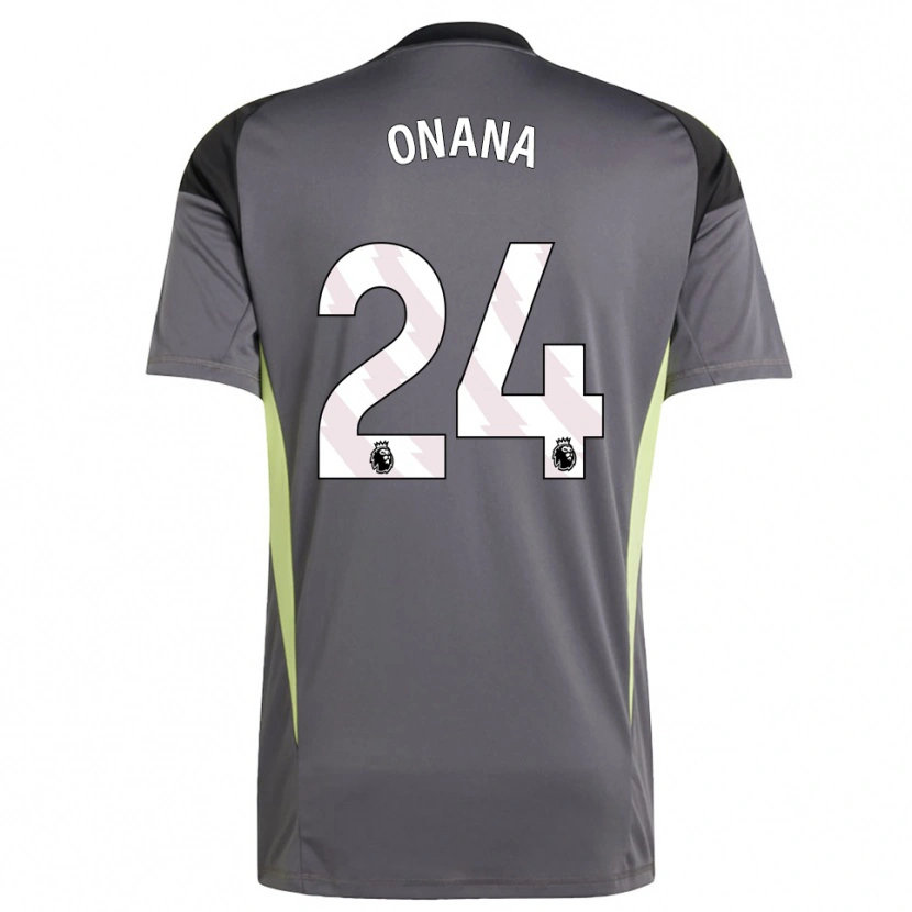Danxen Mujer Camiseta André Onana #24 Gris Oscuro Blanco Portero Equipación 2025/26 La Camisa