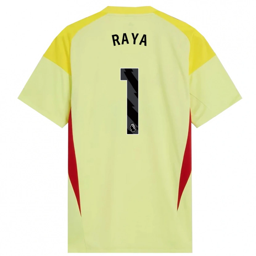 Danxen Mujer Camiseta David Raya #1 Amarillo Rojo Negro Portero Equipación 2025/26 La Camisa