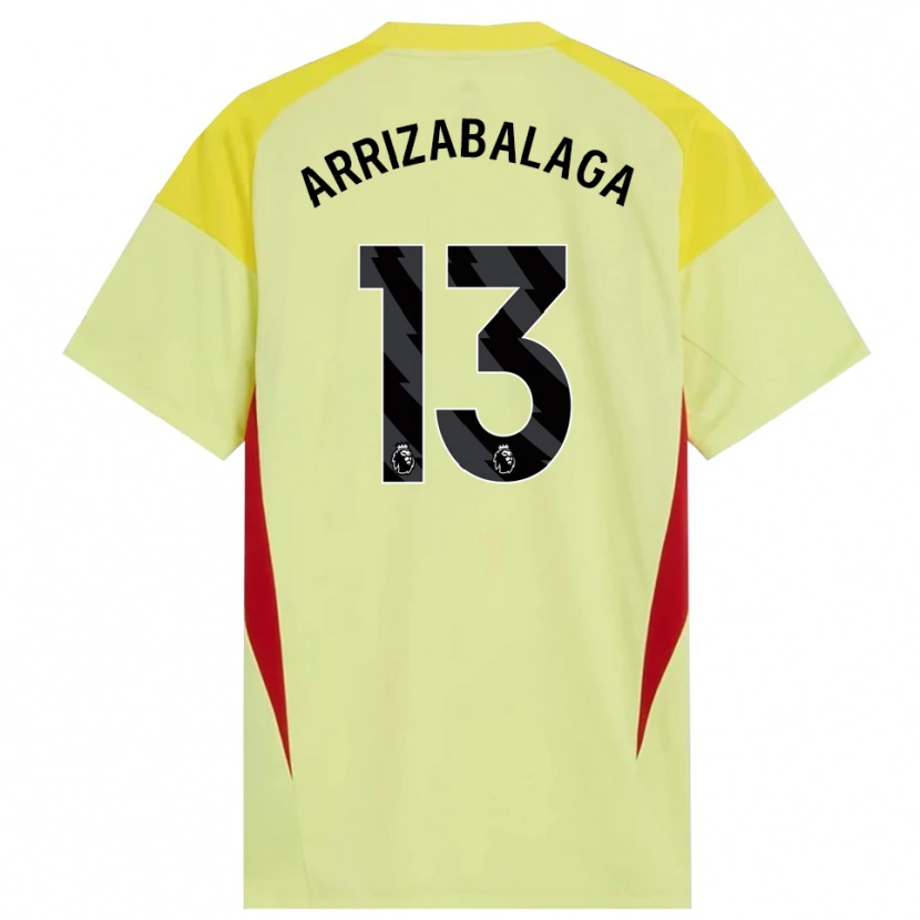 Danxen Mujer Camiseta Kepa Arrizabalaga #13 Amarillo Rojo Negro Portero Equipación 2025/26 La Camisa
