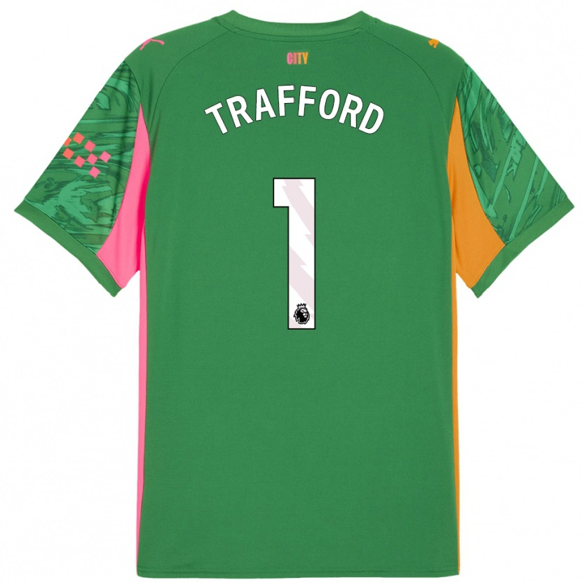 Danxen Mujer Camiseta James Trafford #1 Verde Naranja Portero Equipación 2025/26 La Camisa