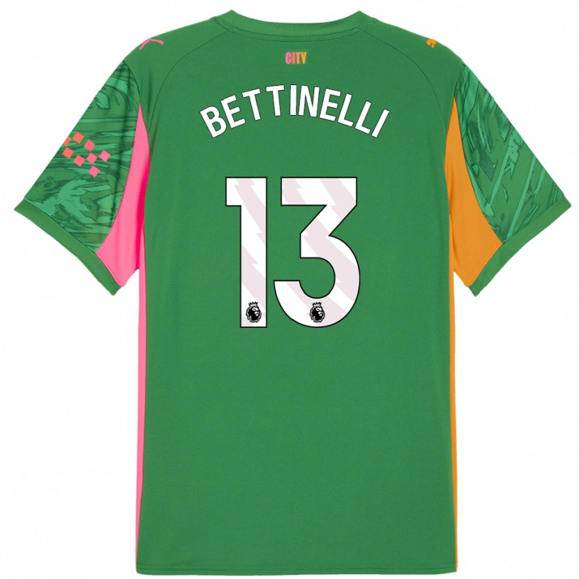 Danxen Mujer Camiseta Marcus Bettinelli #13 Verde Naranja Portero Equipación 2025/26 La Camisa