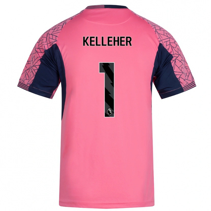 Danxen Mujer Camiseta Caoimhín Kelleher #1 Rosa Negro Portero Equipación 2025/26 La Camisa