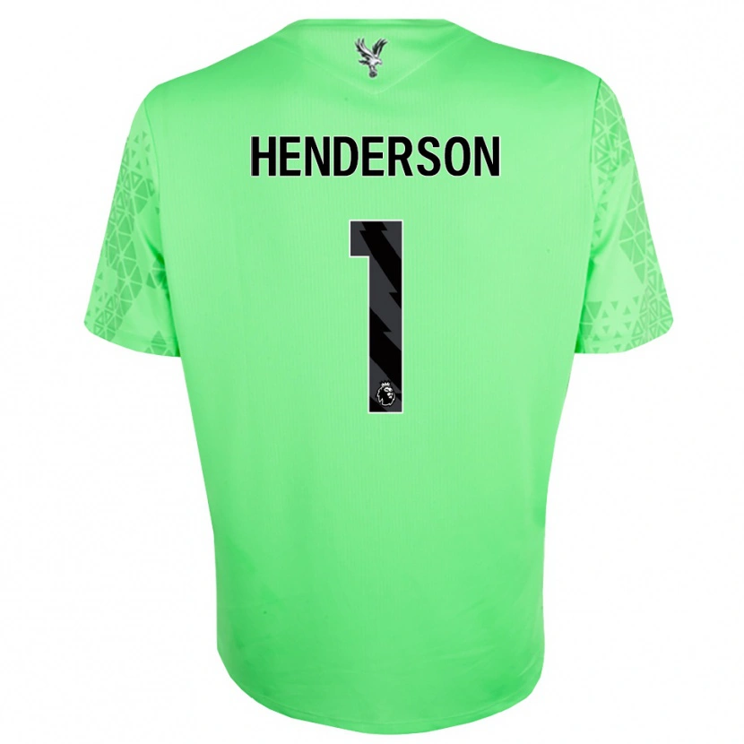 Danxen Mujer Camiseta Dean Henderson #1 Verde Negro Portero Equipación 2025/26 La Camisa