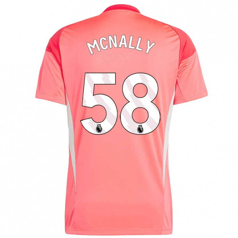 Danxen Mujer Camiseta Alfie McNally #58 Blanco Rojo Portero Equipación 2025/26 La Camisa