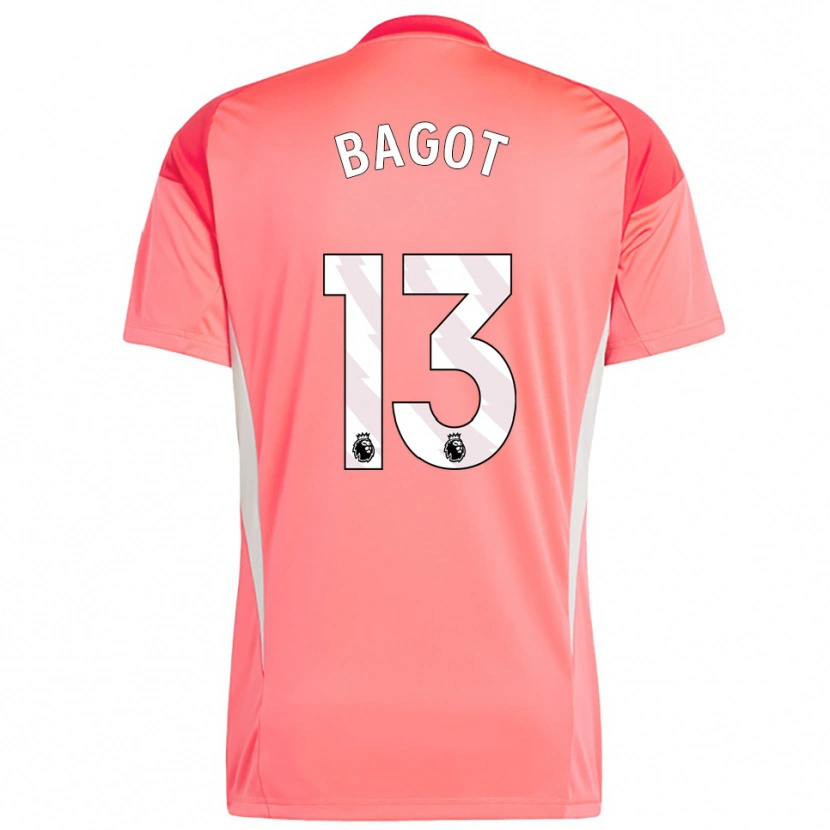 Danxen Mujer Camiseta Matthew Bagot #13 Blanco Rojo Portero Equipación 2025/26 La Camisa