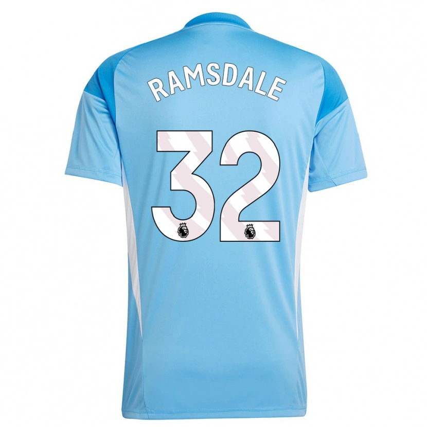 Danxen Mujer Camiseta Aaron Ramsdale #32 Azul Blanco Portero Equipación 2025/26 La Camisa