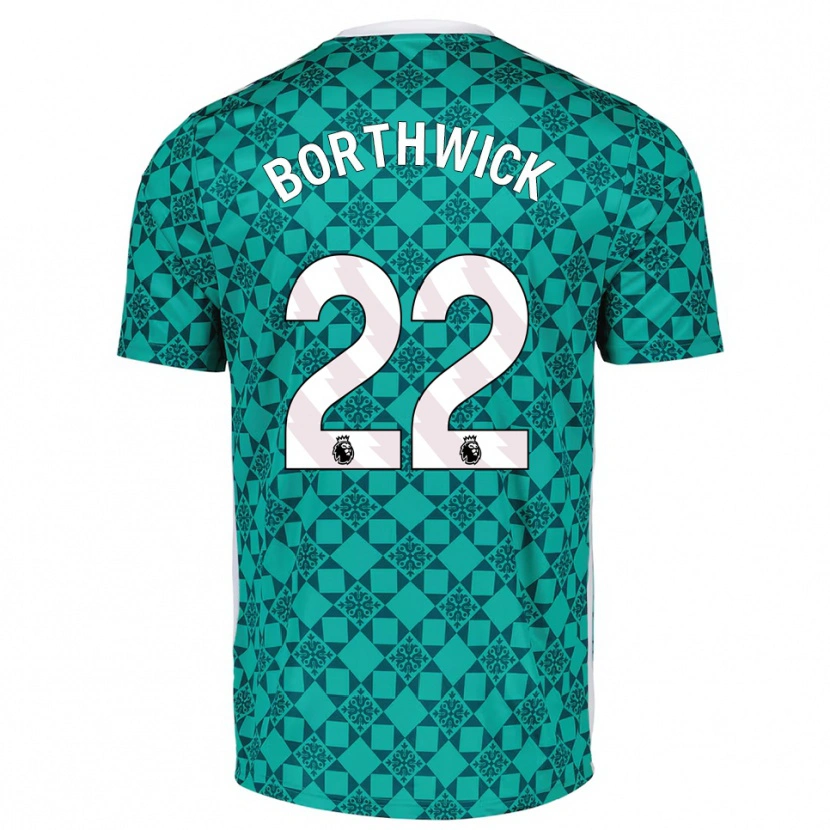 Danxen Mujer Camiseta Megan Borthwick #22 Verde Blanco Portero Equipación 2025/26 La Camisa