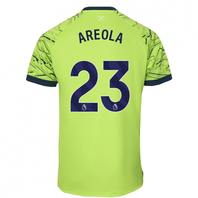 Danxen Mujer Camiseta Alphonse Areola #23 Verde Fluorescente Portero Equipación 2025/26 La Camisa