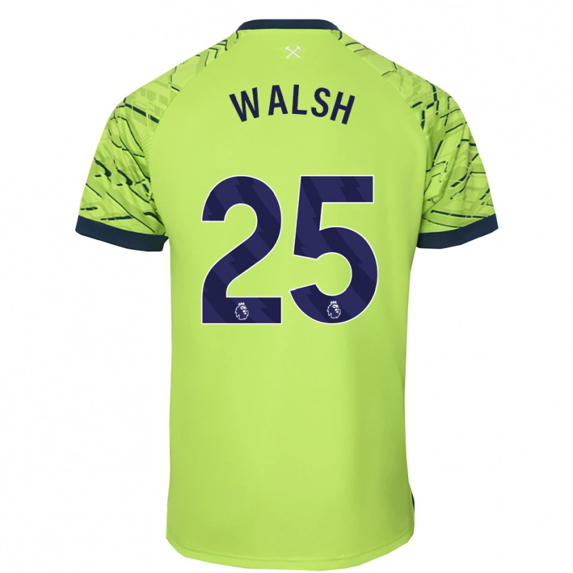 Danxen Mujer Camiseta Megan Walsh #25 Verde Fluorescente Portero Equipación 2025/26 La Camisa