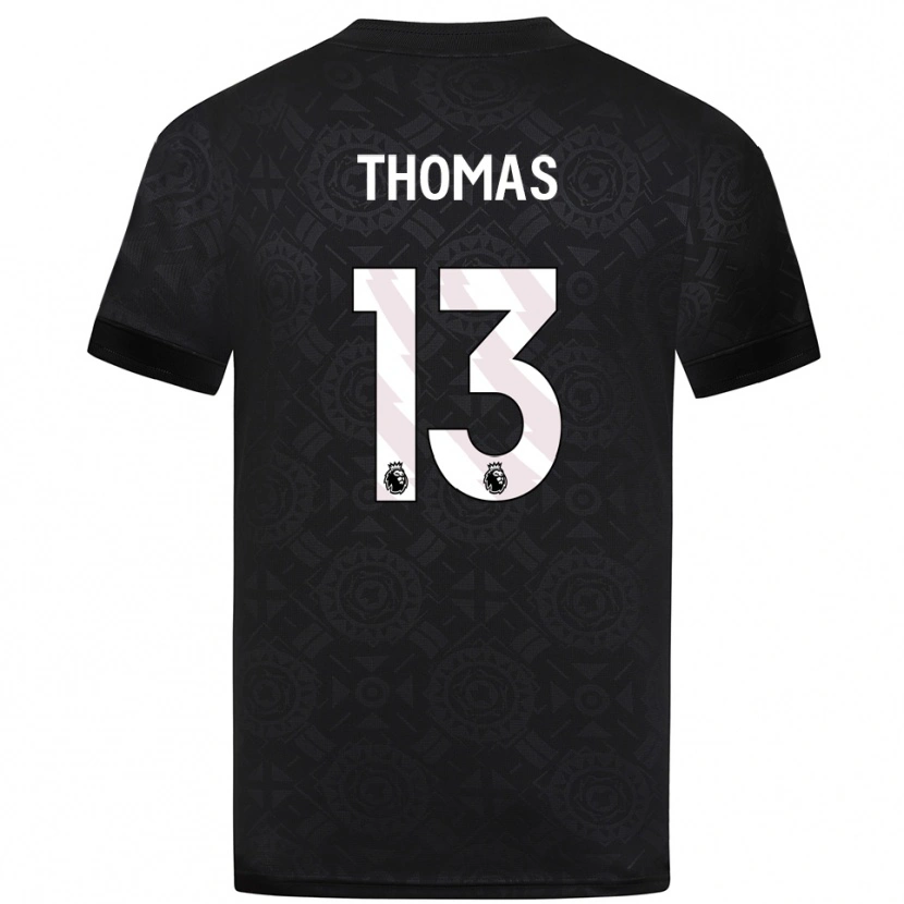 Danxen Mujer Camiseta Bec Thomas #13 Blanco Negro Portero Equipación 2025/26 La Camisa