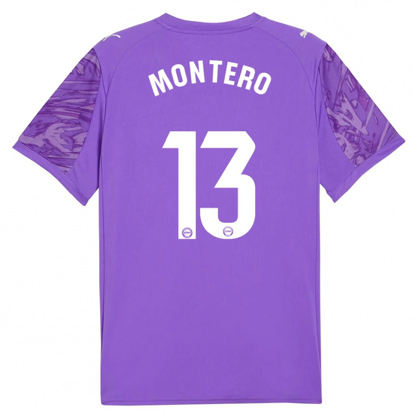 Danxen Mujer Camiseta Rubén Montero #13 Púrpura Blanco Portero Equipación 2025/26 La Camisa