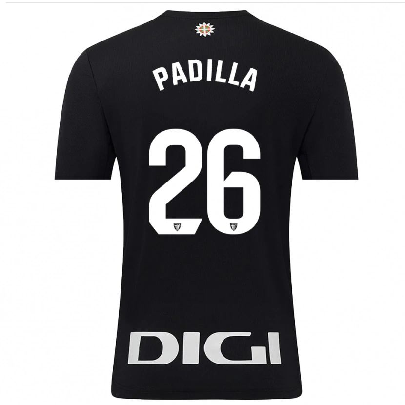 Danxen Mujer Camiseta Álex Padilla #26 Negro Blanco Portero Equipación 2025/26 La Camisa