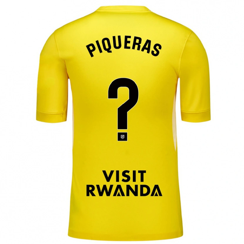 Danxen Mujer Camiseta Diego Piqueras #0 Amarillo Negro Portero Equipación 2025/26 La Camisa