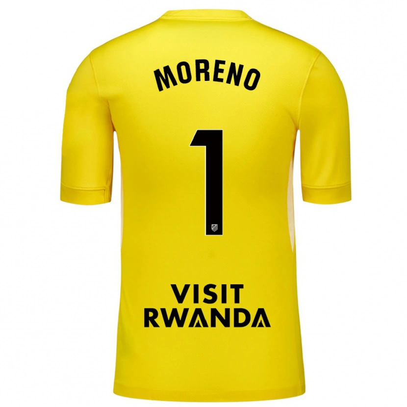 Danxen Mujer Camiseta Álvaro Moreno #1 Amarillo Negro Portero Equipación 2025/26 La Camisa