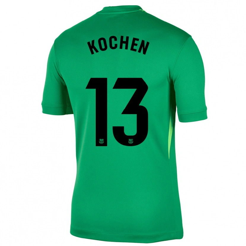 Danxen Mujer Camiseta Diego Kochen #13 Verde Negro Portero Equipación 2025/26 La Camisa