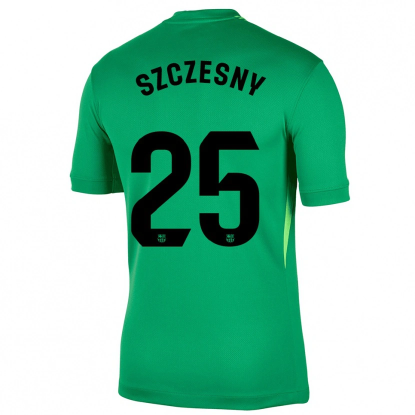 Danxen Mujer Camiseta Wojciech Szczesny #25 Verde Negro Portero Equipación 2025/26 La Camisa