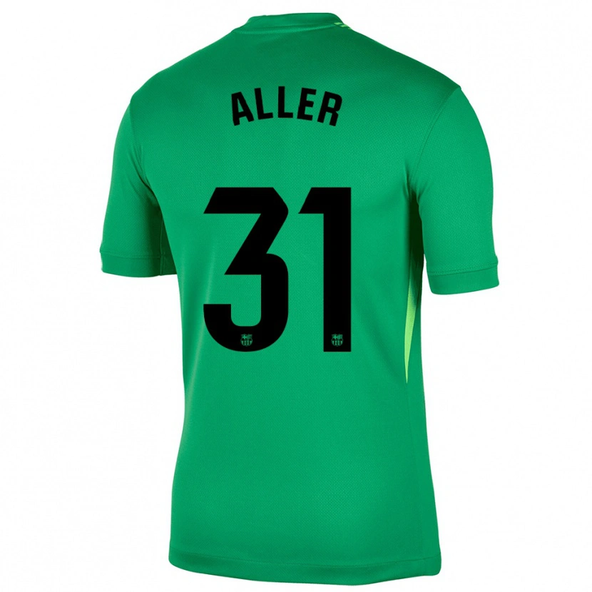 Danxen Mujer Camiseta Eder Aller #31 Verde Negro Portero Equipación 2025/26 La Camisa