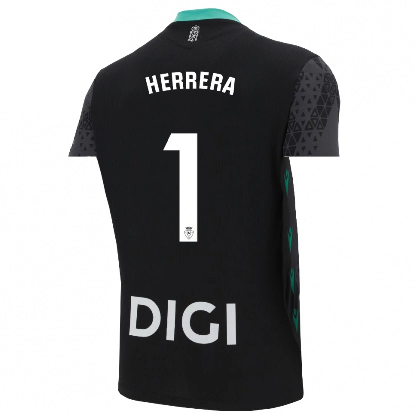 Danxen Mujer Camiseta Sergio Herrera #1 Gris Oscuro Negro Portero Equipación 2025/26 La Camisa