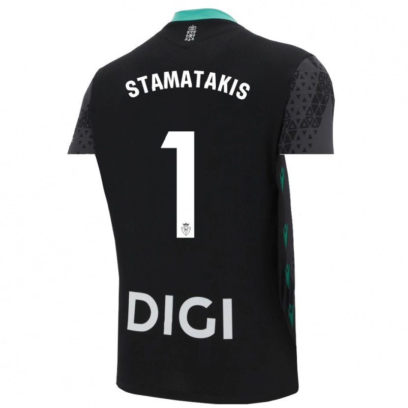 Danxen Mujer Camiseta Dimitrios Stamatakis #1 Gris Oscuro Negro Portero Equipación 2025/26 La Camisa
