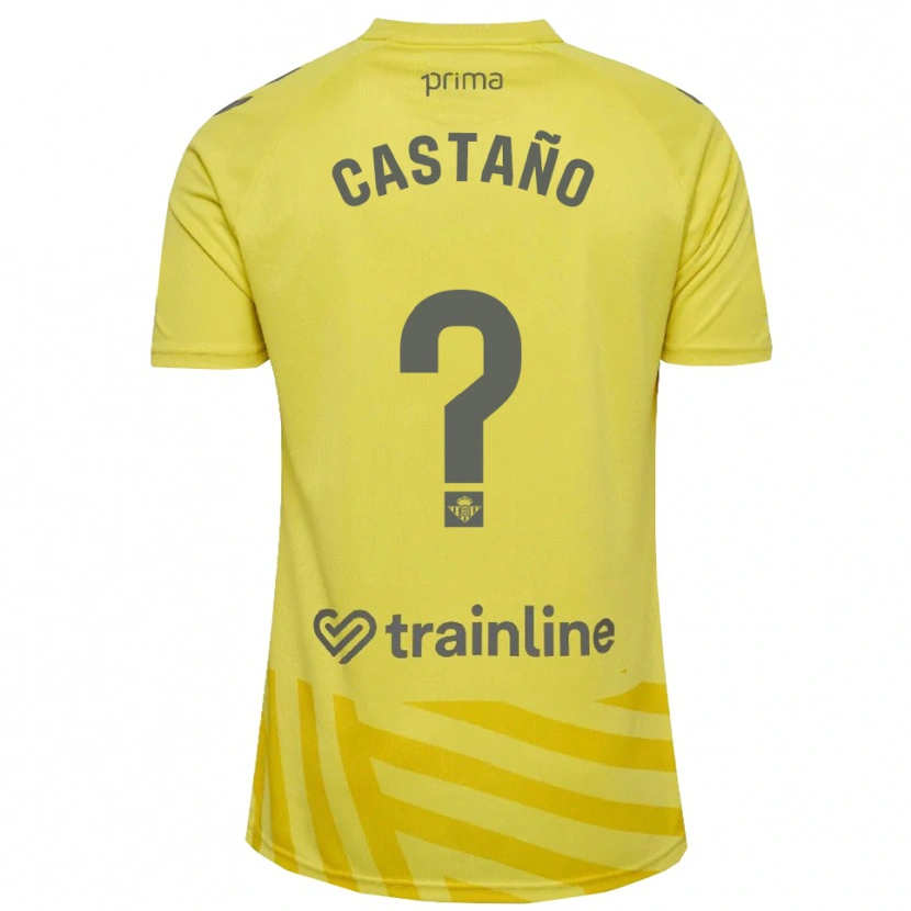 Danxen Mujer Camiseta Jesús Castaño #0 Amarillo Gris Portero Equipación 2025/26 La Camisa