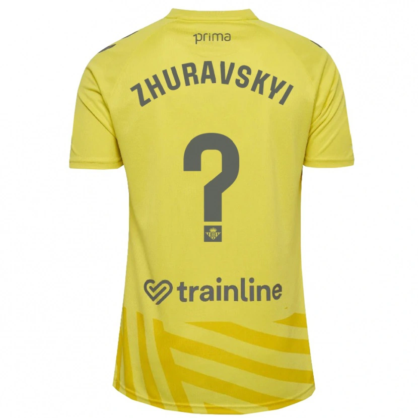 Danxen Mujer Camiseta Yan Zhuravskyi #0 Amarillo Gris Portero Equipación 2025/26 La Camisa
