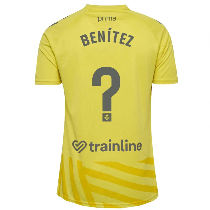 Danxen Mujer Camiseta David Benítez #0 Amarillo Gris Portero Equipación 2025/26 La Camisa