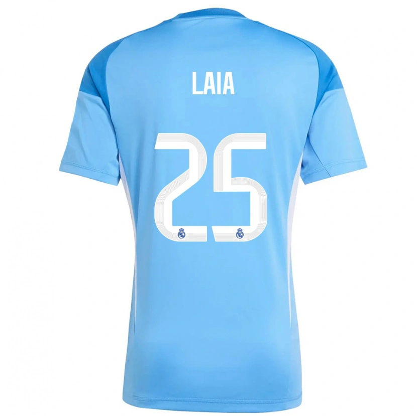 Danxen Mujer Camiseta Laia López De La Morena #25 Azul Cielo Blanco Portero Equipación 2025/26 La Camisa