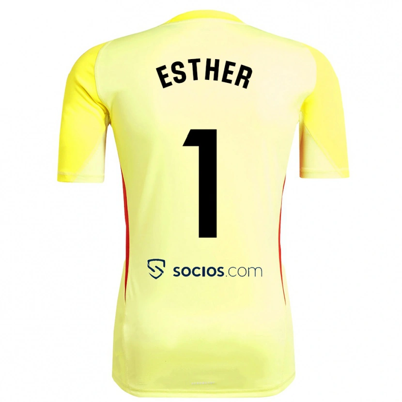 Danxen Mujer Camiseta Esther Sullastres Ayuso #1 Amarillo Rojo Negro Portero Equipación 2025/26 La Camisa