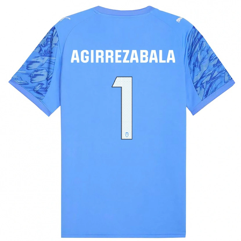 Danxen Mujer Camiseta Julen Agirrezabala #1 Azul Blanco Portero Equipación 2025/26 La Camisa