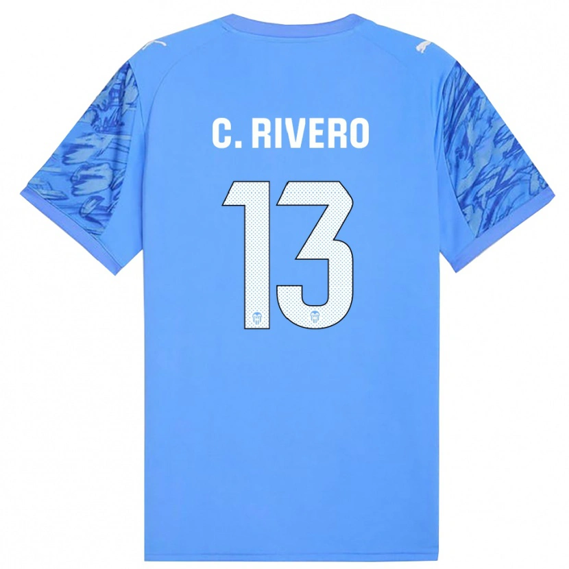Danxen Mujer Camiseta Cristian Rivero #13 Azul Blanco Portero Equipación 2025/26 La Camisa