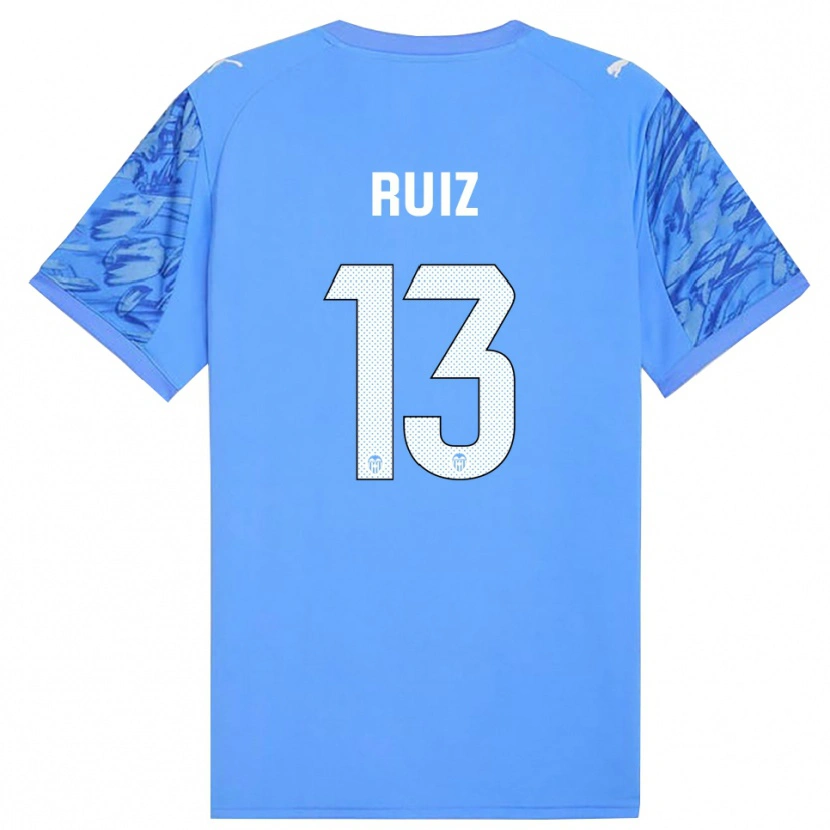 Danxen Mujer Camiseta Nil Ruiz #13 Azul Blanco Portero Equipación 2025/26 La Camisa