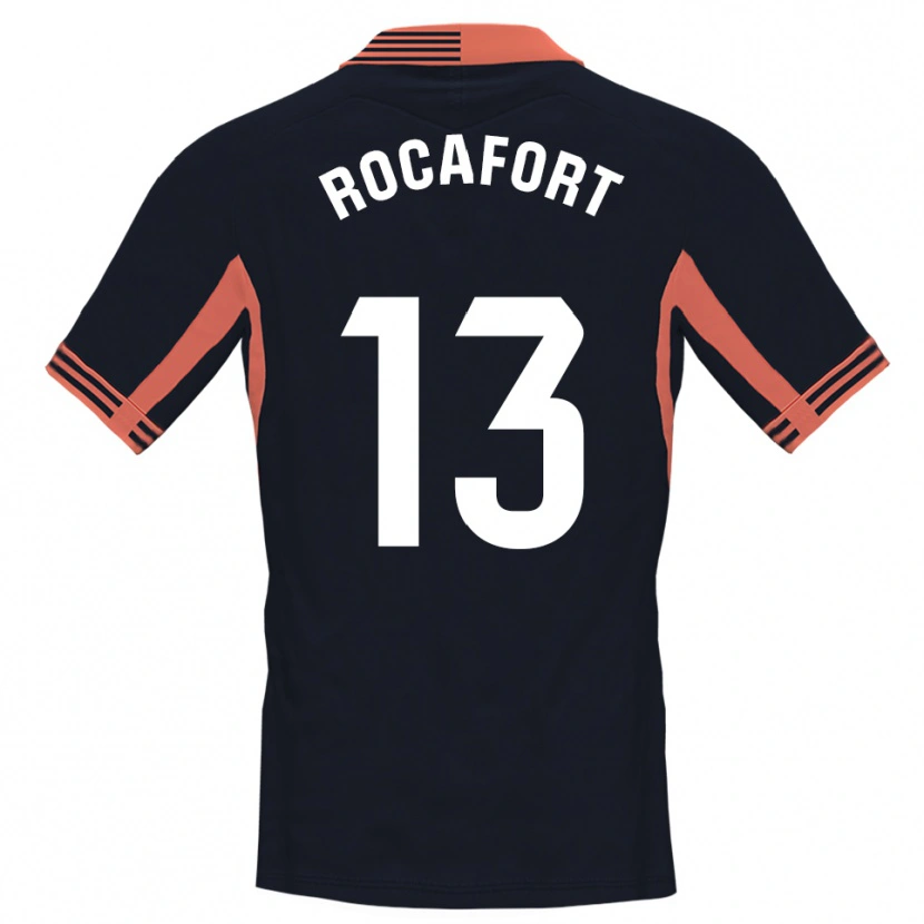 Danxen Mujer Camiseta Rodrigo Rocafort #13 Negro Blanco Naranja Portero Equipación 2025/26 La Camisa
