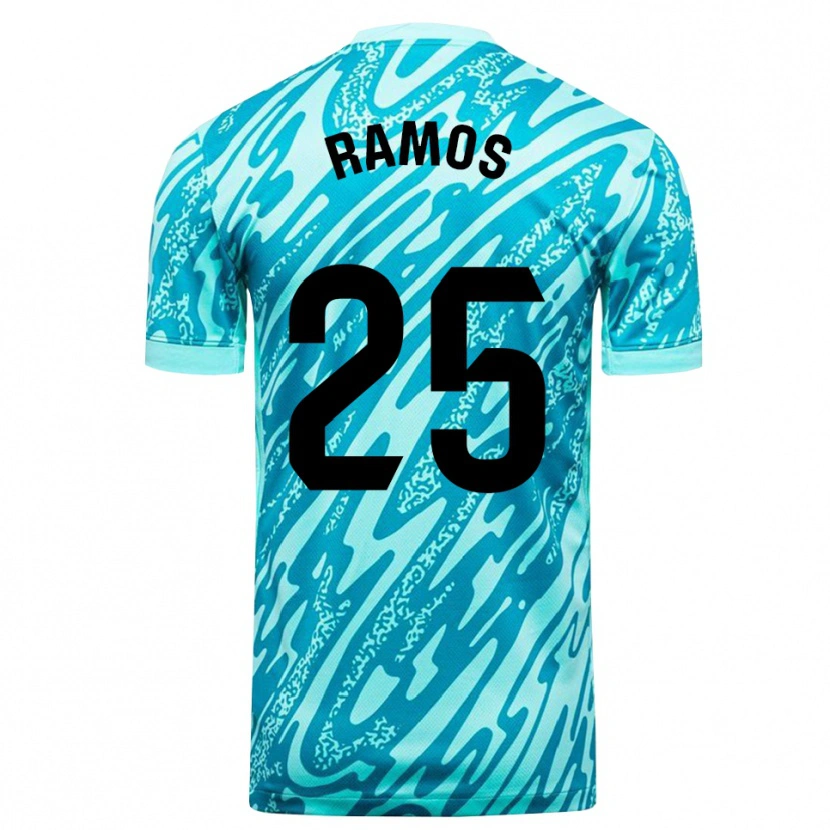 Danxen Mujer Camiseta Alejandro Ramos #25 Azul Cielo Blanco Portero Equipación 2025/26 La Camisa