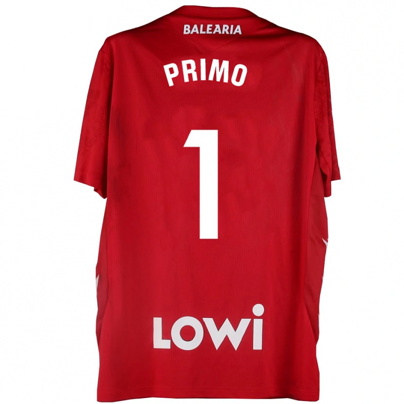 Danxen Mujer Camiseta Álex Primo #1 Rojo Blanco Portero Equipación 2025/26 La Camisa