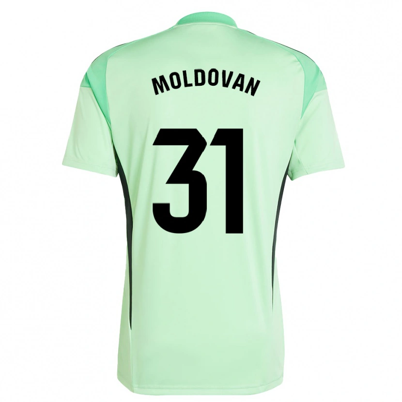Danxen Mujer Camiseta Horațiu Moldovan #31 Verde Claro Negro Portero Equipación 2025/26 La Camisa