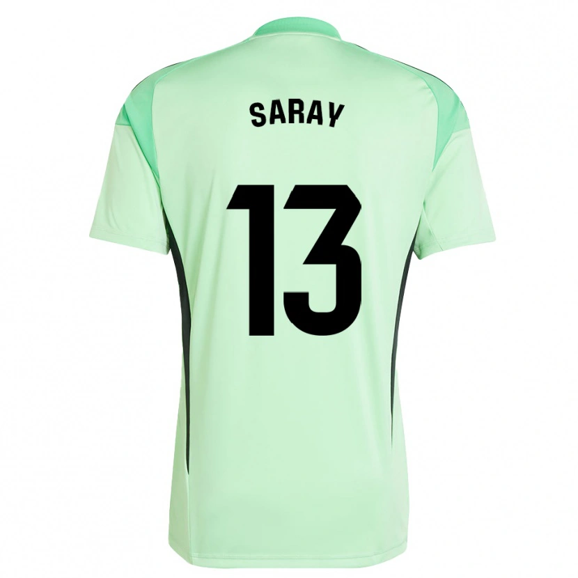 Danxen Mujer Camiseta Saray Vázquez Alonso #13 Verde Claro Negro Portero Equipación 2025/26 La Camisa