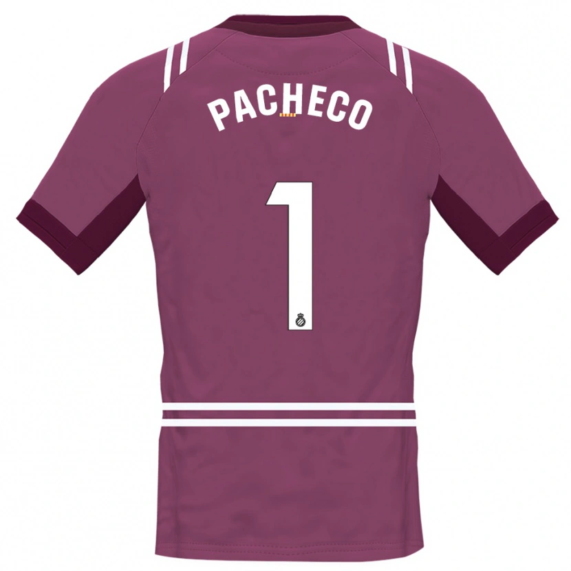 Danxen Mujer Camiseta Álvaro Pacheco #1 Blanco Borgoña Portero Equipación 2025/26 La Camisa