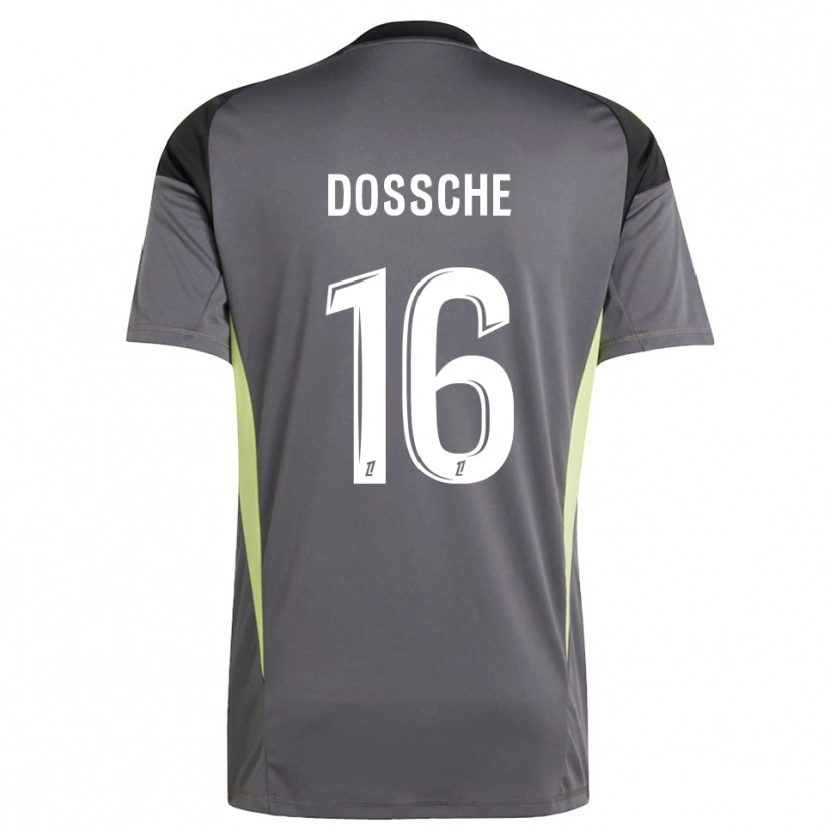 Danxen Mujer Camiseta Marvin Dossche #16 Gris Oscuro Verde Portero Equipación 2025/26 La Camisa