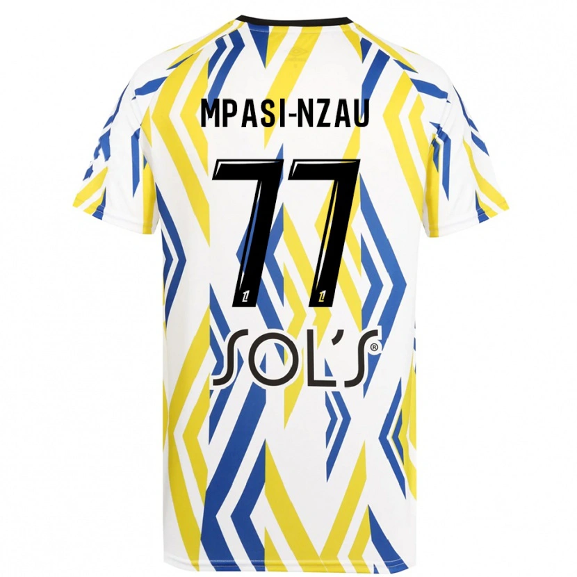 Danxen Mujer Camiseta Lionel Mpasi-Nzau #77 Blanco Rojo Azul Portero Equipación 2025/26 La Camisa